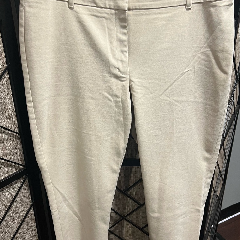NWOT WHBM Slim Ankle Luxe Beige Cropped pants - size 14